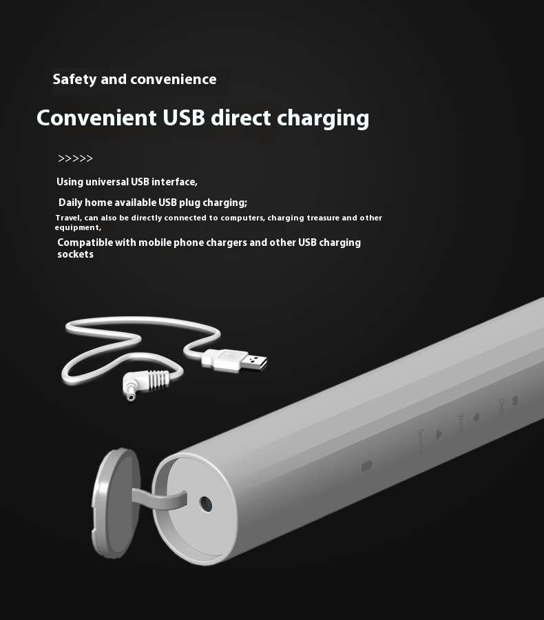 Adult Men's And Women's Soft Fur 7-level Waterproof Intelligent Three-speed Charging Sound Wave Electric Toothbrush_voghion.com