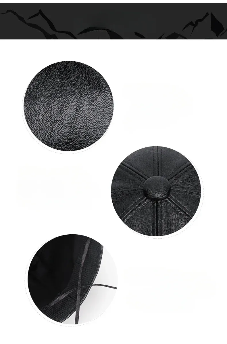 Hot Sale New PU Leather Berets Black Red Outdoor Adjustable Boina Female Autumn Winter Casual Lady Cap Hat for Women Берет_voghion.com
