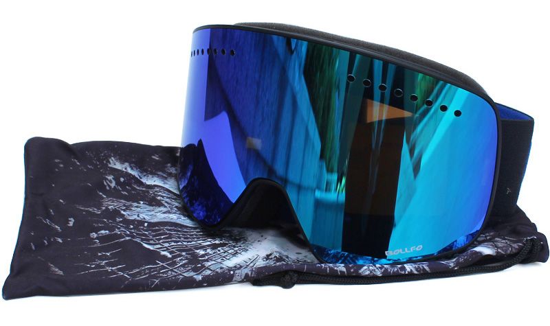 Skibril met magnetische dubbellaagse gepolariseerde lens Skiën Anti-condens UV400 Snowboardbril Heren Dames Skibril Brillenkoker_voghion.com