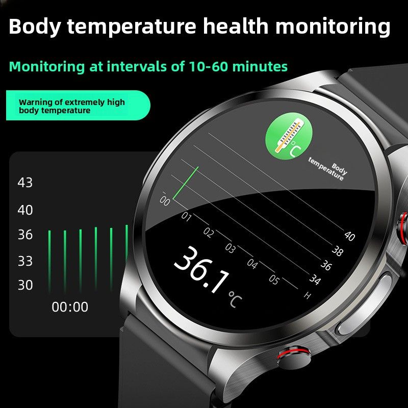 2023 New Product Launch W11 ECG Blood Pressure Heart Rate Body Temperature Sports Call Waterproof Smart Watch No Lagging_voghion.com