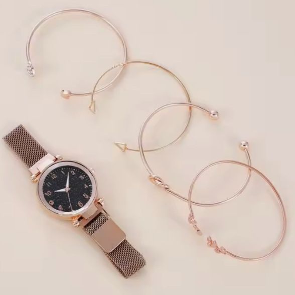 Classic Case Gypsy Digital Face Ladies Casual Versatile Watch Bracelet Set Quartz Watch Daily Birthday Anniversary Valentine's Day Gift_voghion.com