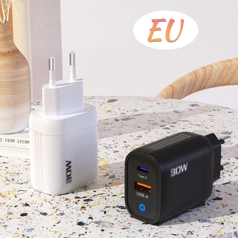 syct 30W Mobile Phone USB+TYPE-C Full Protocol Super Charger UK PD+USB Fast Charging Adapter_voghion.com
