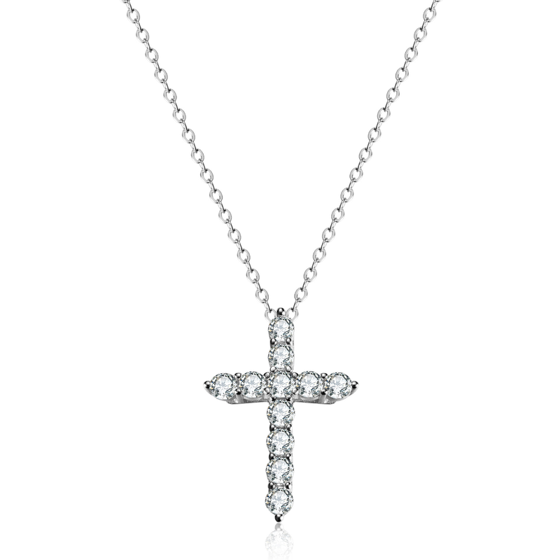 Collana in argento sterling con moissanite da 1 carato per donna, ciondolo geometrico a croce alla moda_voghion.com