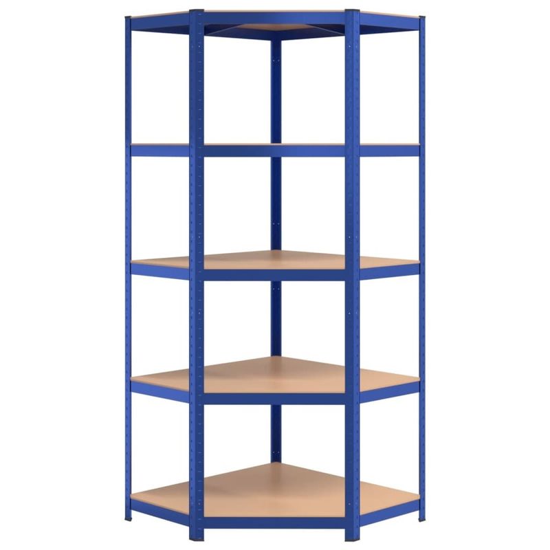5-Layer Shelves 4 pcs Blue Steel&Engineered Wood_voghion.com