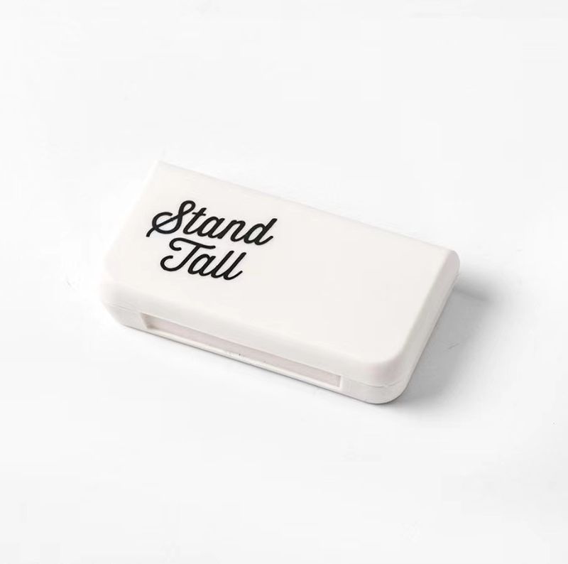 Mini Portable Pill Organizer - Elegant Rhinestone & Plain Plastic Medicine Box, Compact Travel Pill Case For Daily Vitamins & Pills (2 Styles)_voghion.com