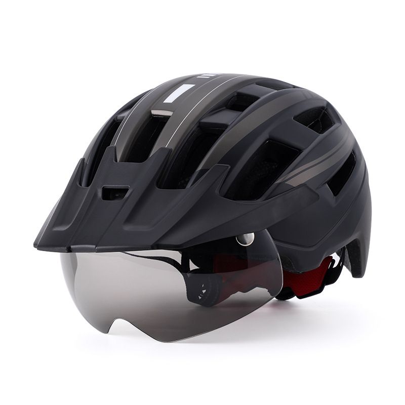 Mountainbikehelm Vëloshelm Männer a Fraen Magnéitesch Brëll mat Rand Vëloshelm_voghion.com