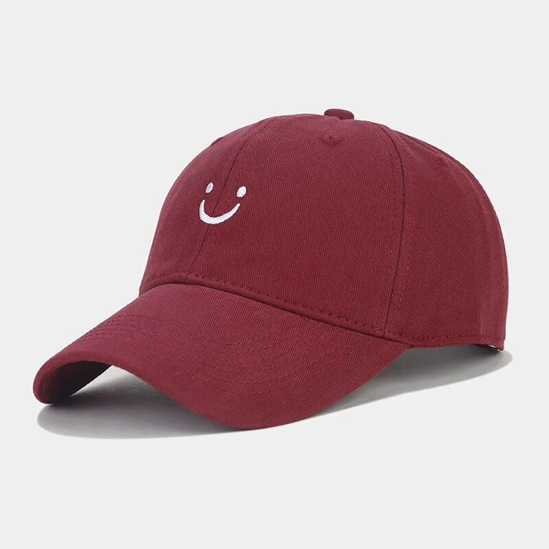 Smiley Face Trucker Washed Dad for Men Women Cute Baseball Caps Unstructured Smile Embroidered Hat_voghion.com