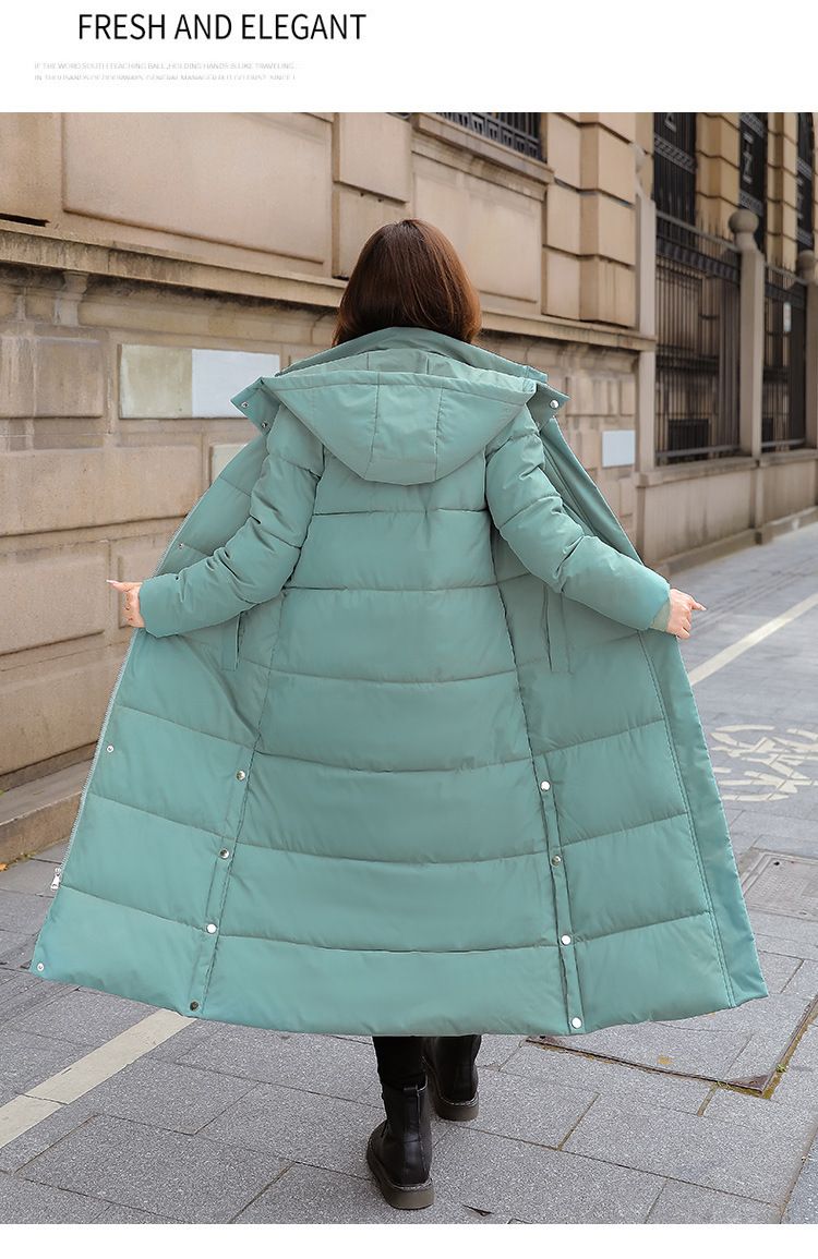 Casaco Puffer Slim-Fit Longline – Parka Coreana de Inverno com Capuz (Branco/Cáqui/Verde/Preto, M-XXXL)_voghion.com