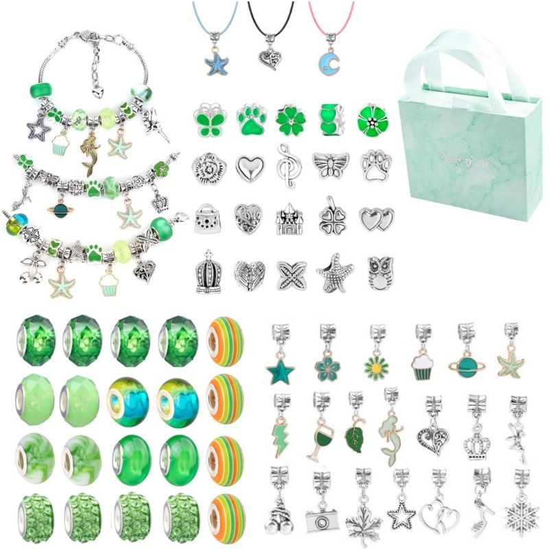 Glasierte Kristalllegierung Große Lochperlen Schmuck Kindergeschenk Liebe Cartoon Armband Armband_voghion.com
