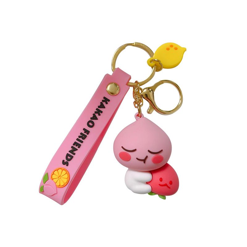 Cartone animato frutta carino scoreggia pesca re portachiavi colla bambola auto borsa ciondolo coppia piccolo regalo_voghion.com