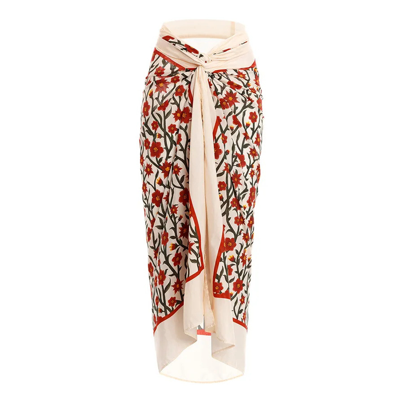 Maillot de bain une pièce rétro à bretelles florales, col licou, costume en mousseline de soie pour femmes_voghion.com