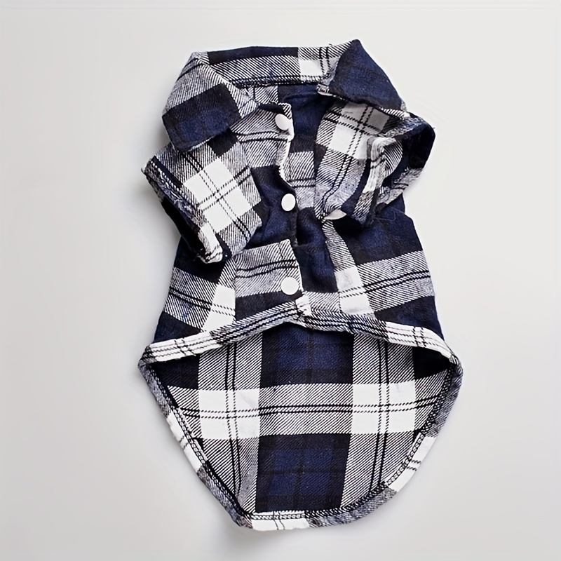 Stylish Plaid Shirt Coat For Small Dogs And Cats - Keep Your Pet Looking Cute And Cozy!_voghion.com