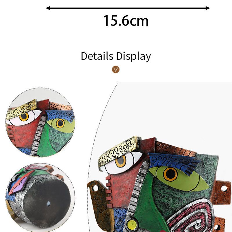 New Creative Face Frowning Abstract Colorful Flower Pot Personalized Resin Craft Courtyard Gardening Home Decoration_voghion.com