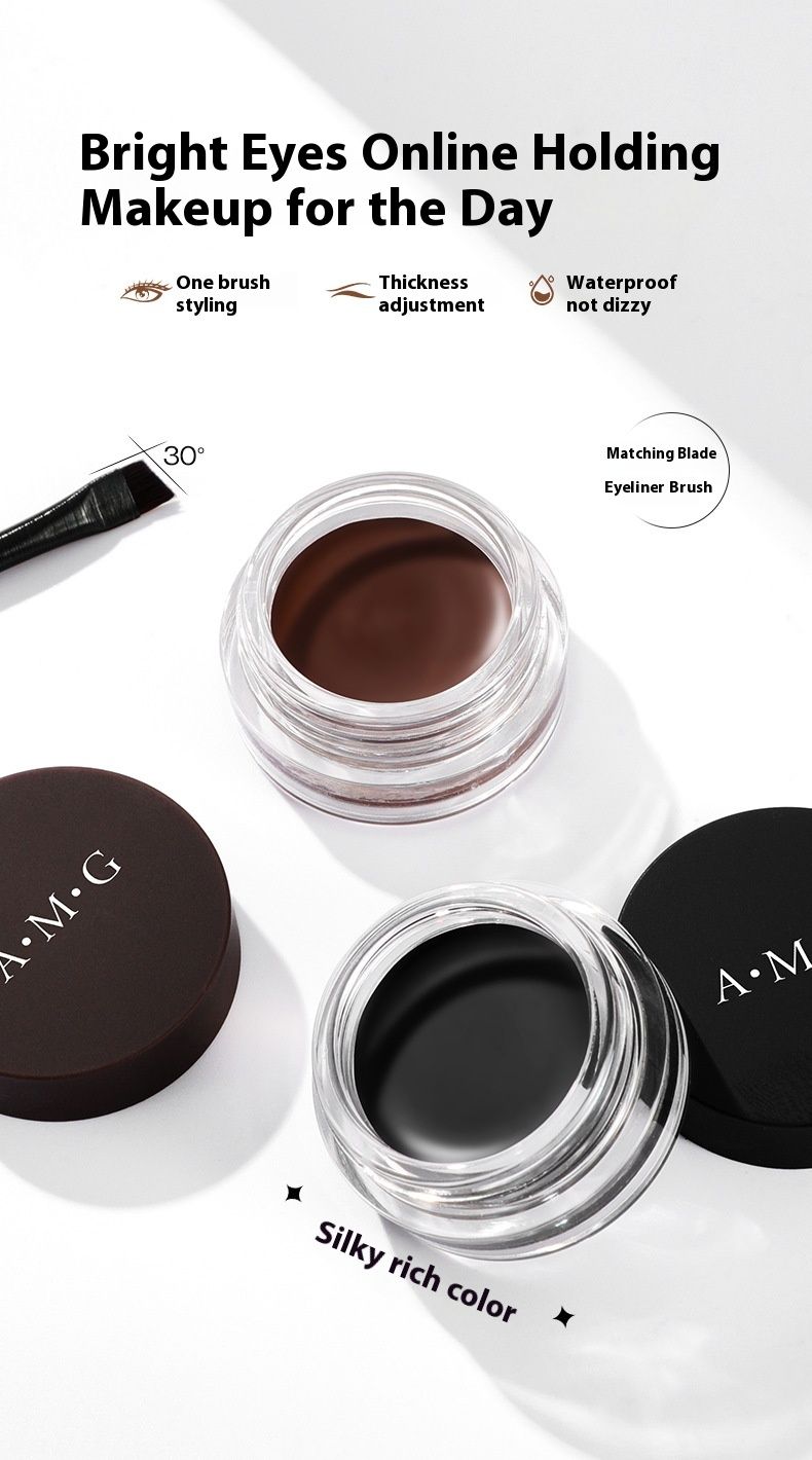 A. M. G Makeup Eyeliner in crema, setoso e liscio, illuminante per gli occhi, durevole, impermeabile, resistente al sudore, ad asciugatura rapida._voghion.com
