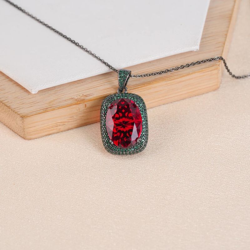 Schmuck aus reinem Naturstein, Perlen, neue Mode, Retro, vielseitig, elegant, hochwertig, Halskette, Rubin-Nischendesign, Anhänger, Choker, Trend, Großhandel_voghion.com