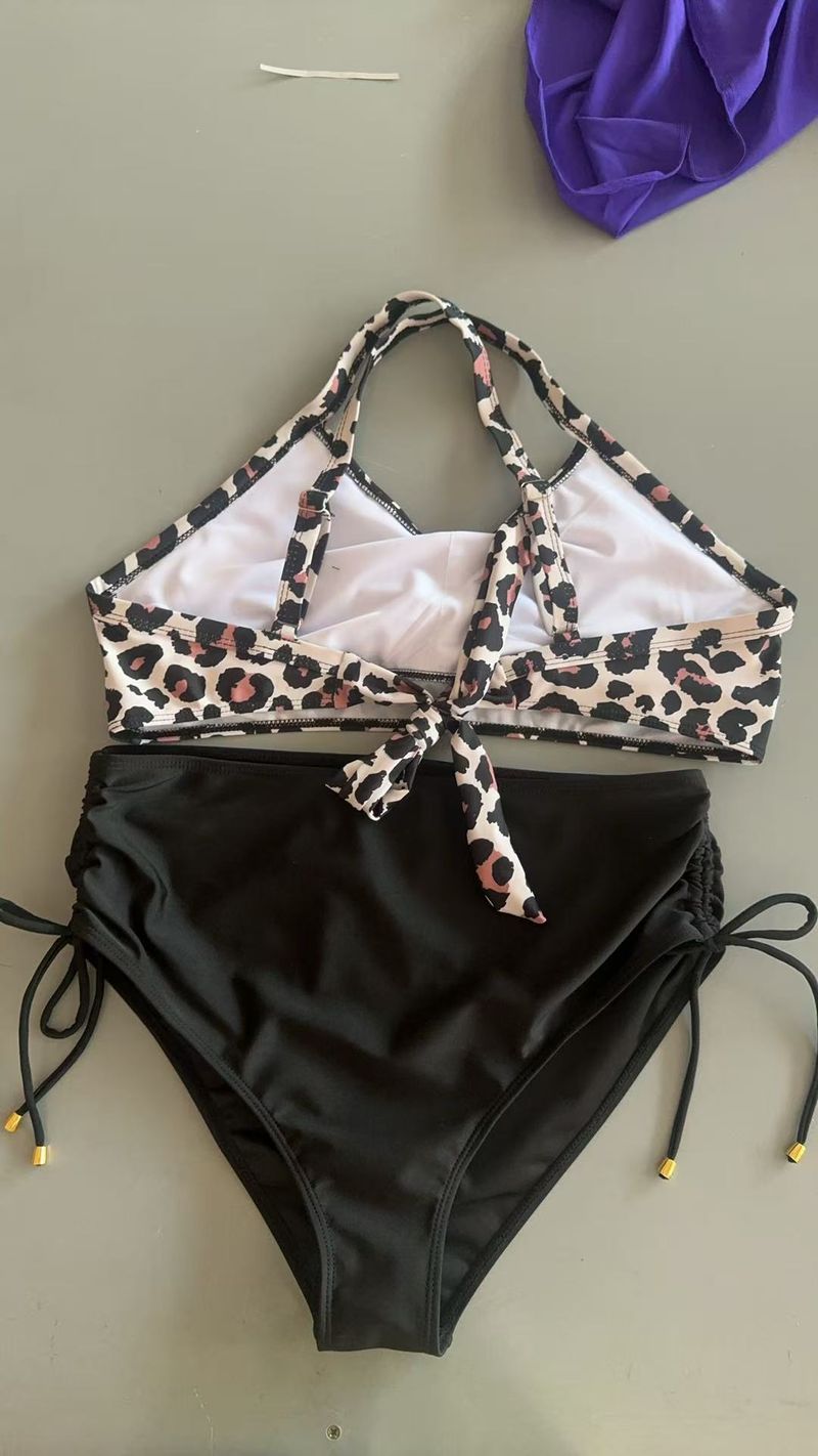 Dameskleding Nieuwe Multi Color Split Hoge Taille Trekkoord Dames Sexy Bikini Badpak_voghion.com