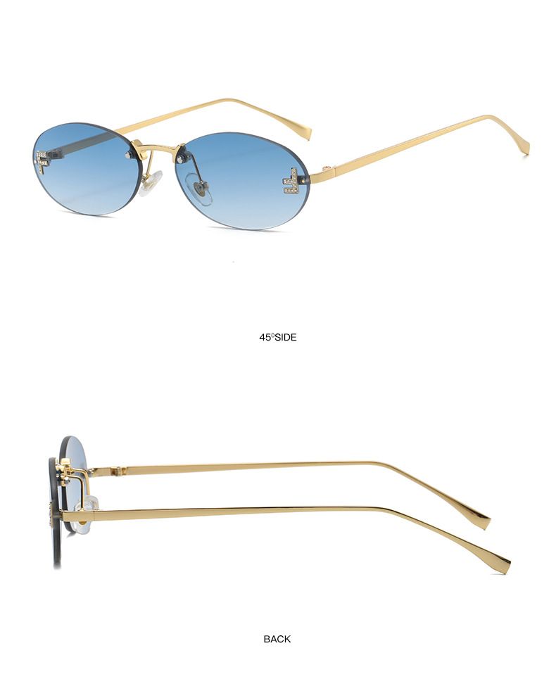 Fashion Fashion Big Square Sunglasses Women Brand Pilot Clear Sun Glasses Female Oversized Half Frame Shades Eyewear Rimless_voghion.com