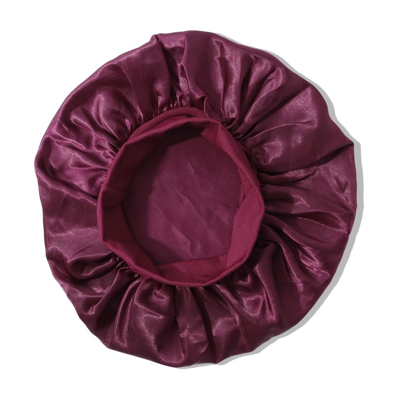Cuffia da doccia a tesa larga monostrato - Protezione per capelli foderata in raso da 32 cm con elastico alto per donna_voghion.com