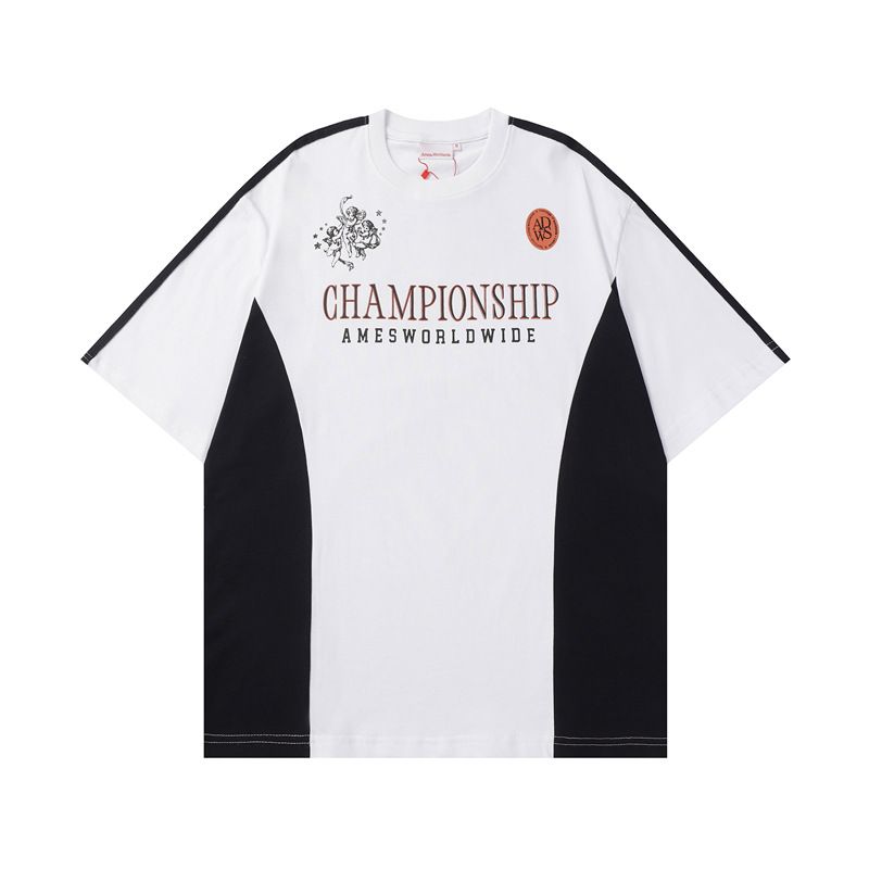 Camiseta informal de manga corta estilo jersey raglán estilo americano Xu Minghao de estilo coreano Ames para parejas_voghion.com