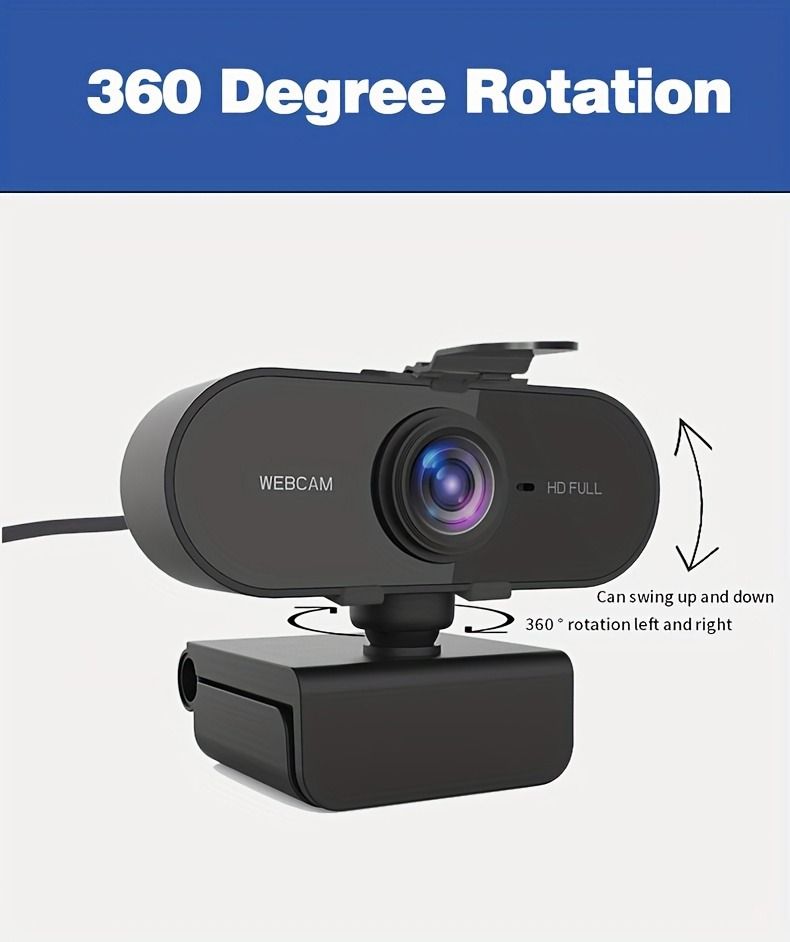 1080P Full HD Computer Webcam With Microphone Voice Call Conference Live Privacy Cover Stand Gaming Binding Live Web_voghion.com