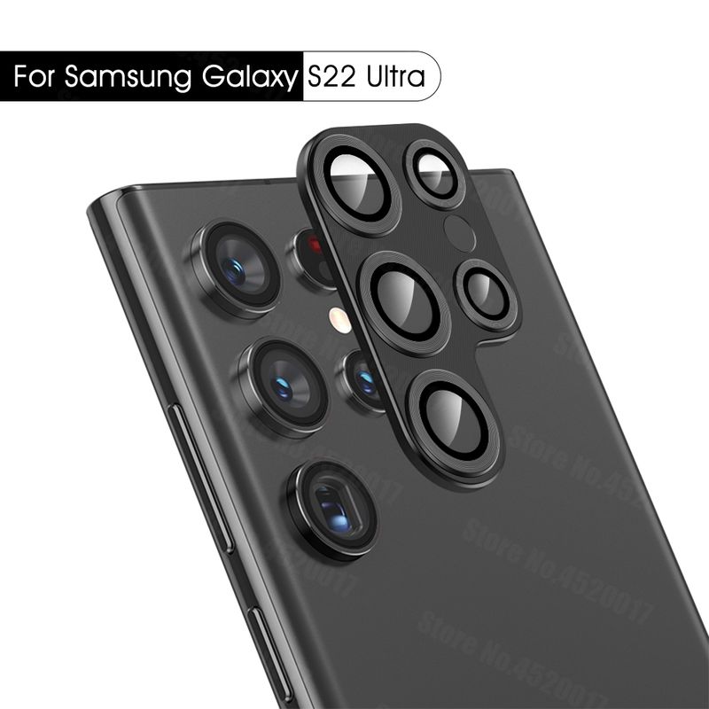 Carcasă cu inel metalic pentru lentilă de cameră pentru Samsung Galaxy S22 Ultra, protectoare pentru cameră, lentilă pentru Galaxy S22 Ultra, sticlă pentru Samsung S_voghion.com