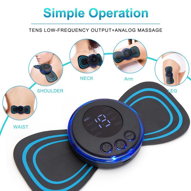1PC LCD Wyświetlacz Szyi Masażer Elektryczny Mini Szyjka Tylna Plaster Stymulator Masażer Mata Przenośna Żelowa Podkładka Naklejki Slim_voghion.com