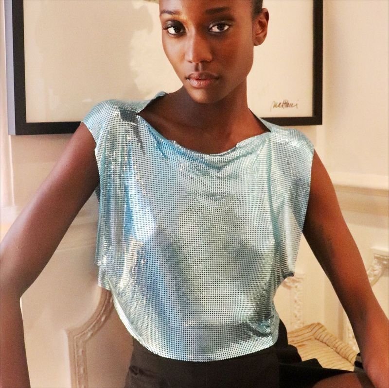 Women's metallic sequin top hot girl vest music festival party sweet and spicy style vest_voghion.com