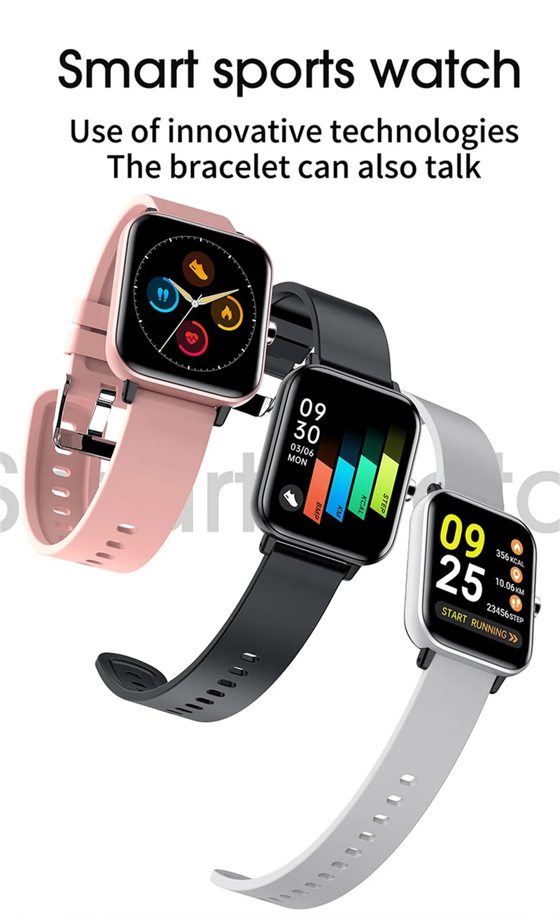 Smart Watch Donna Uomo 1.69"Full Touch Bluetooth Chiamata Fitness Tracker Cardiofrequenzimetro Pressione Sanguigna Smartwatch Donna_voghion.com