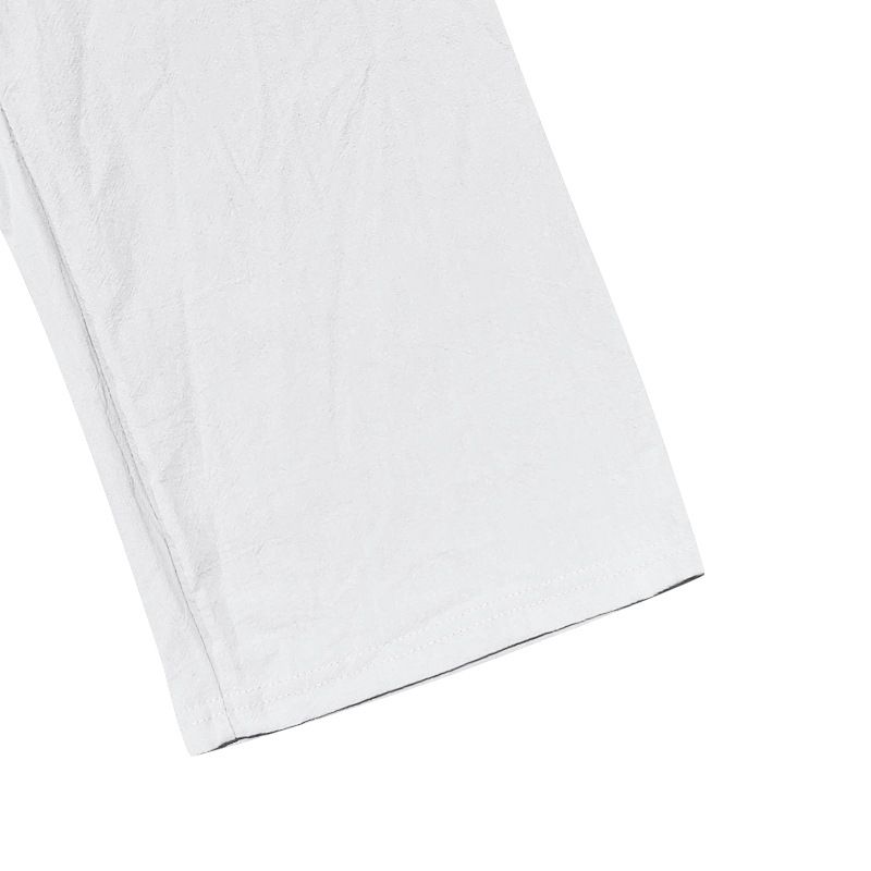 Spring And Autumn American Beach Solid Color Cotton Linen Loose Drawstring Button Casual Pants For Men_voghion.com