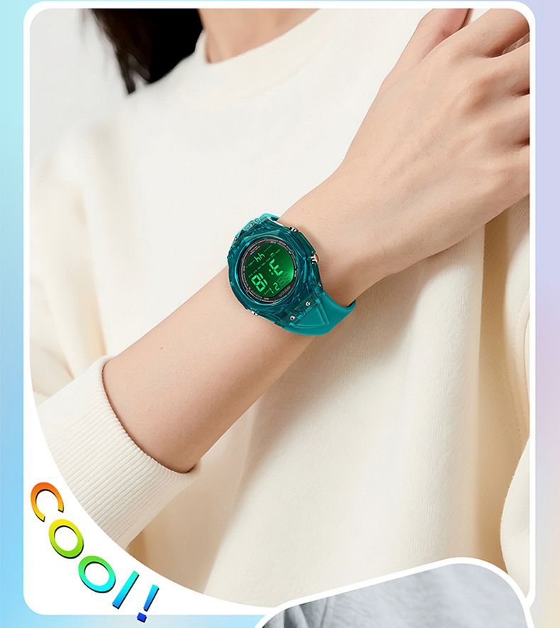 Unisex Digital Sports Watch With Multi-Function Timer, Dual Time, Night Light, Stopwatch, Alarm, Waterproof 50M For Men And Women_voghion.com