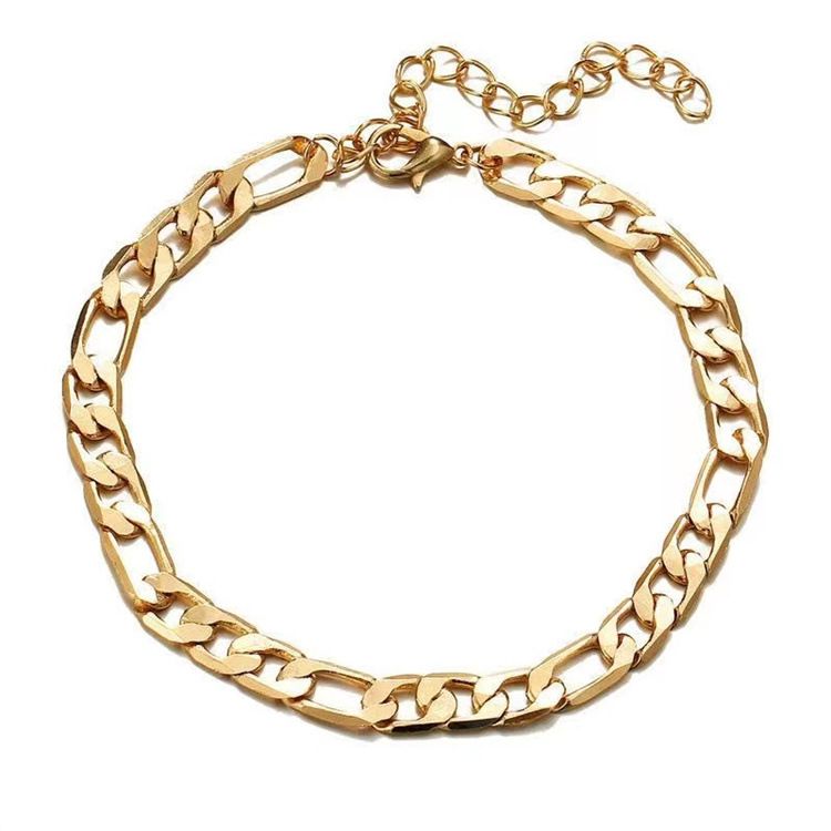 Accessoires Mode Einfache Vielseitige Metallkette Damen Fußkettchen Single Layer Fußschmuck Männer_voghion.com