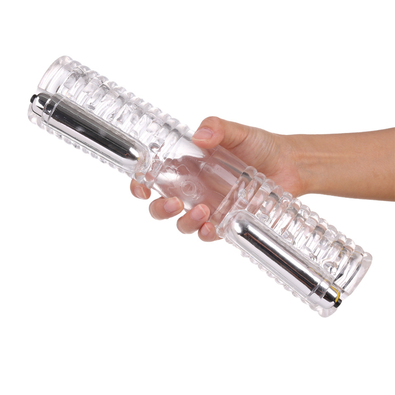 With 2 Vibrator Caps Male Gay Masturbator Men Massager Delay Lasting Trainer Adult Sex Toy For Couple Artificial_voghion.com