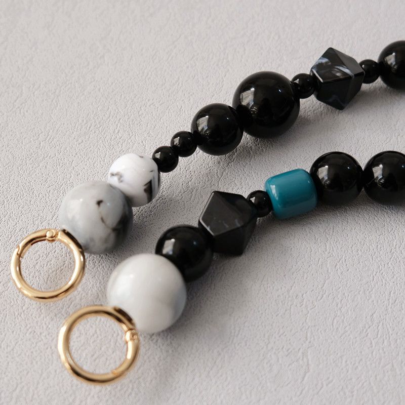 Modieuze persoonlijkheid kralen handgemaakte kleur-blok hars tas handtas acryl kralen ketting_voghion.com