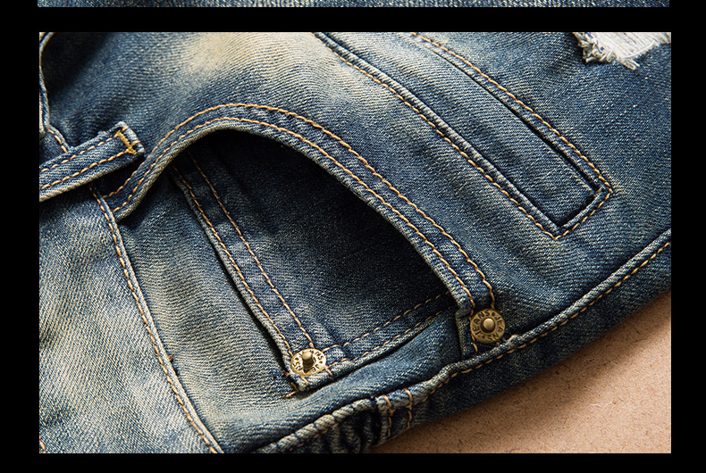 Fornitura di abbigliamento da uomo jeans neri elasticizzati jeans biker vari pantaloni in denim patchwork_voghion.com