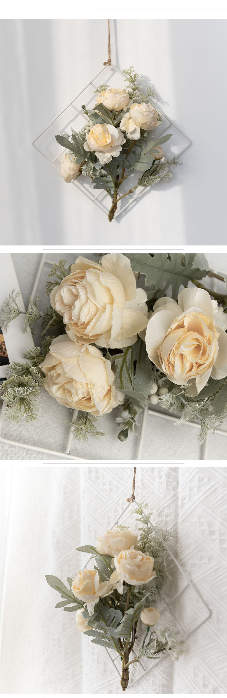 Tempo suave flores decorativas design de flores artificiais buquê de casamento decoração de parede flor artificial rosa cf01040_voghion.com