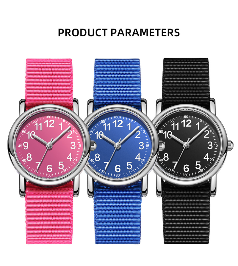 Reloj para niños, reloj para estudiantes, moda trenzada de una sola pieza con lindo reloj de cuarzo impermeable para niños_voghion.com