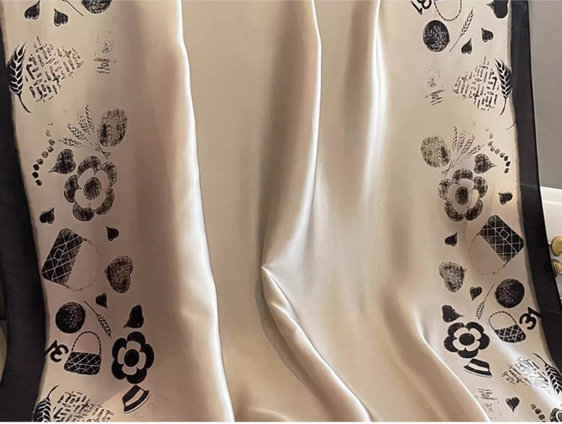 Elegante beige kleine duftende Wind Blumen Simulation Seide Schal weibliche koreanische Version der Herbst und Winter dünne Abschnitt Seide_voghion.com