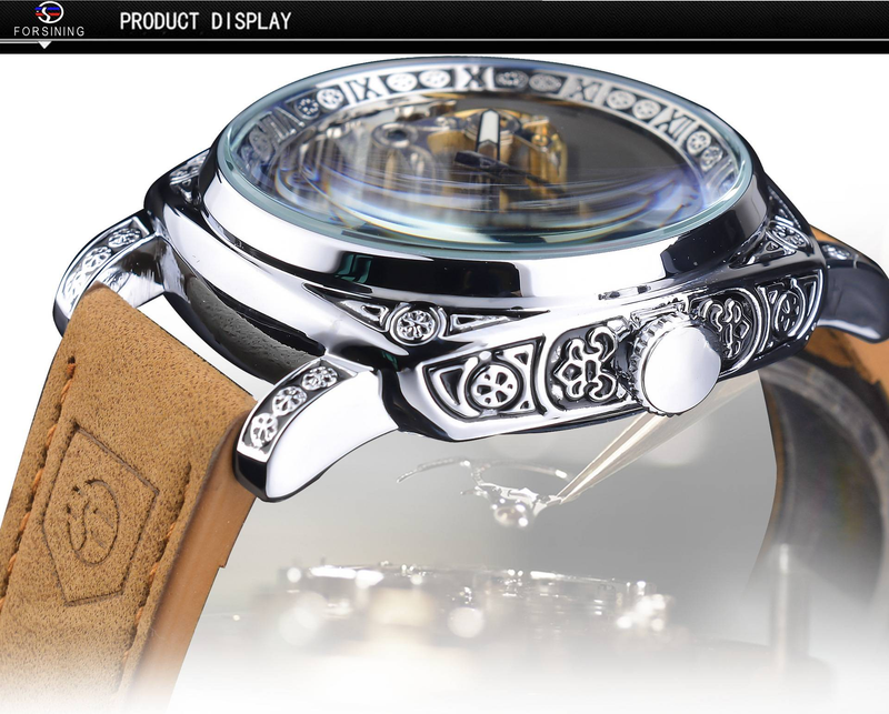 Holiday gift Retro carved nostalgia luxury automatic mechanical men's watch_voghion.com