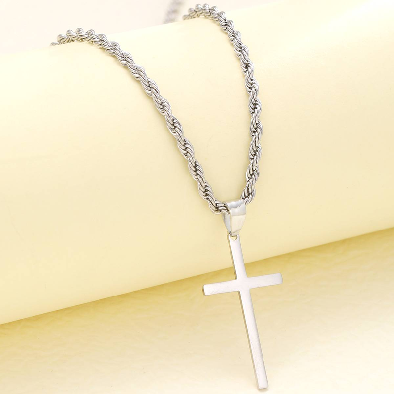 Collana da uomo con ciondolo a croce con catena alla moda hip hop unisex twist_voghion.com