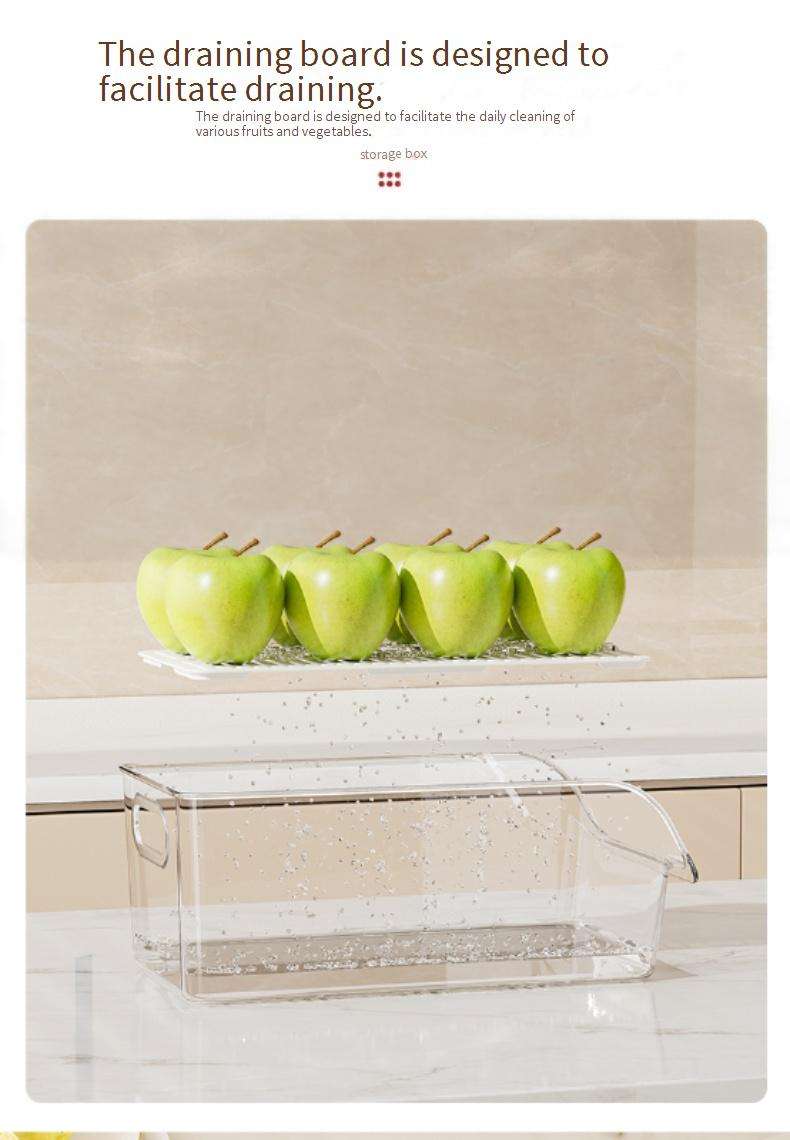 Refrigerator Storage Box Food Grade Household Drawer Storage Special Kitchen Egg Box Transparent Drain Fresh Keeping Box_voghion.com