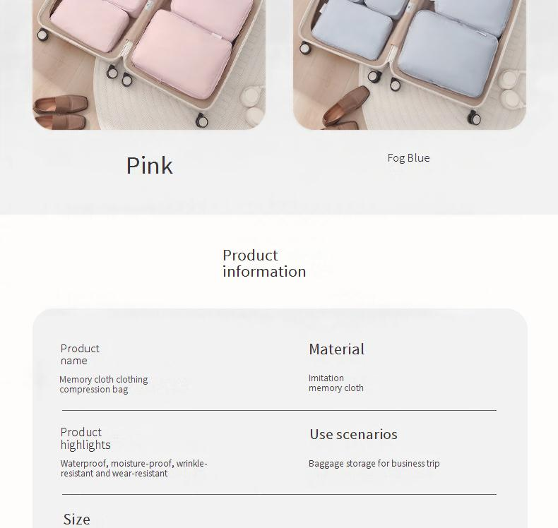 Reise-Packwürfel-Set – 6-teiliger, leichter Gepäck-Organizer für Kleidung (perfekt für Geschäftsreisen und Urlaub, faltbar, mehrfarbig)_voghion.com