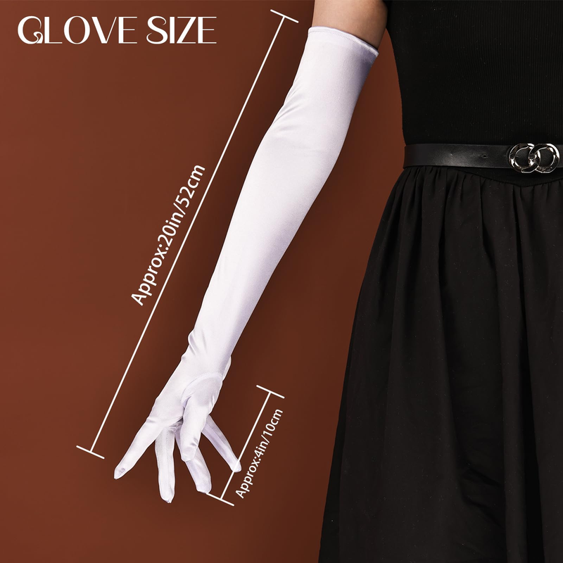 Women's Long Gloves With Satin Elbow Length, Suitable For Opera And Tea Party Costumes, Bridal Evening Gowns_voghion.com