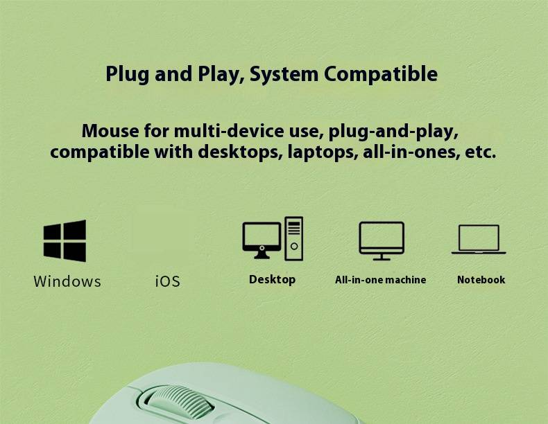 Wireless Mouse – Silent 4-Button Mouse For Laptop & PC, 2.4G/Bluetooth Dual Mode, Ergonomic Design With 1 Scroll Wheel (Black/White/Green/Pink)_voghion.com