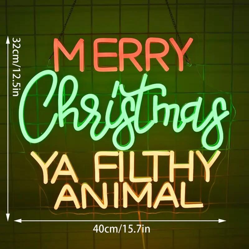 Merry Christmas Neon Sign - Christmas Gift, Christmas Party Decoration, Room Wall Decoration, Is The Best Christmas Gift For Friends And Family._voghion.com
