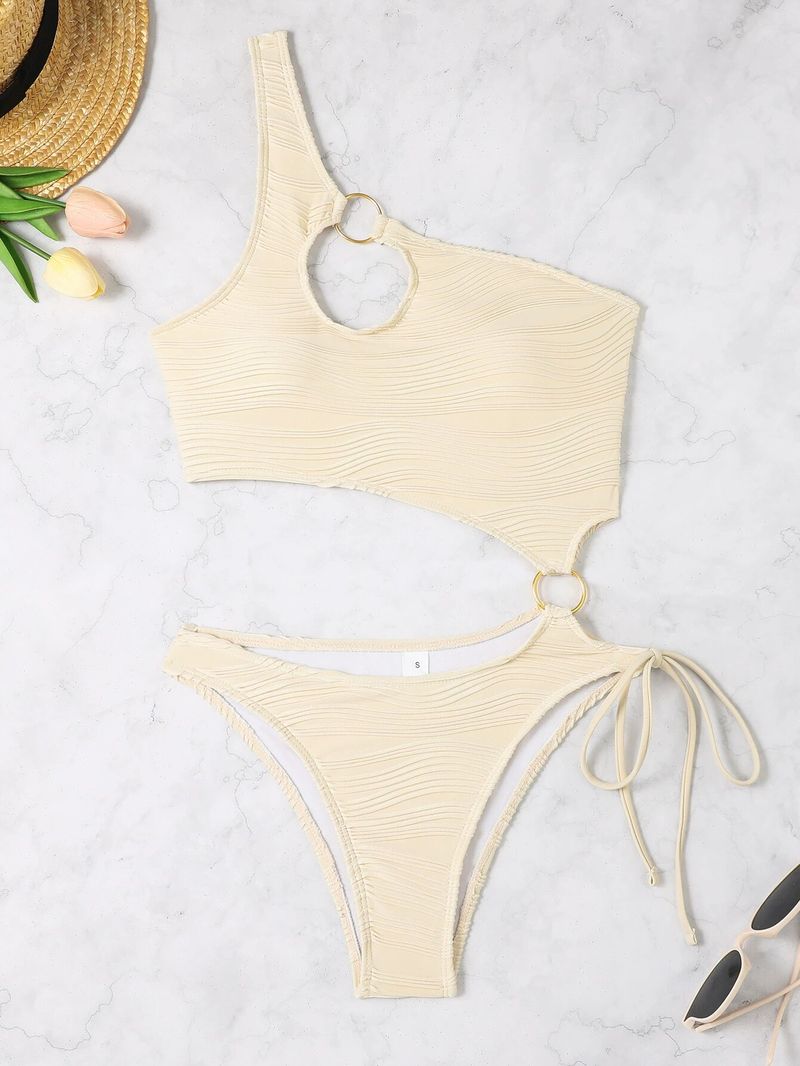 Venta al por mayor del fabricante del traje de baño de una sola pieza del bikini del color sólido atractivo de las mujeres_voghion.com