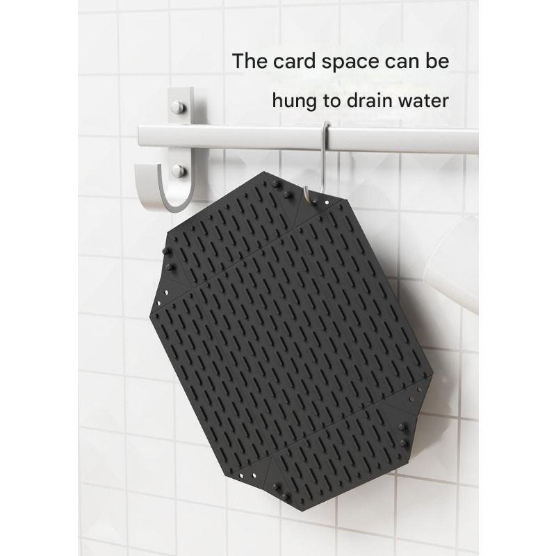 2-in-1 Foldable Storage Box & Multi-Purpose Mat | Silicone Draining Mat, Table Mat, Pot Holder, Heat-Resistant Trivet, Dish Drying Pad, Cup Mat_voghion.com