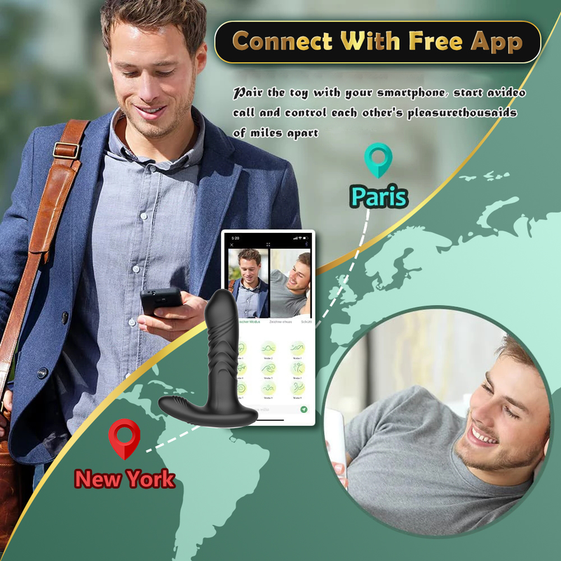 Vibrierender männlicher Teleskop-Buttplug-Analvibrator APP-Funkfernbedienung für Frauen Ass Anal Dildo Prostata Ma_voghion.com
