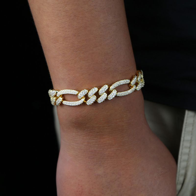 Nytt 12 mm cubansk kjede cubansk kjede Hip Hop Rap herrearmbånd_voghion.com