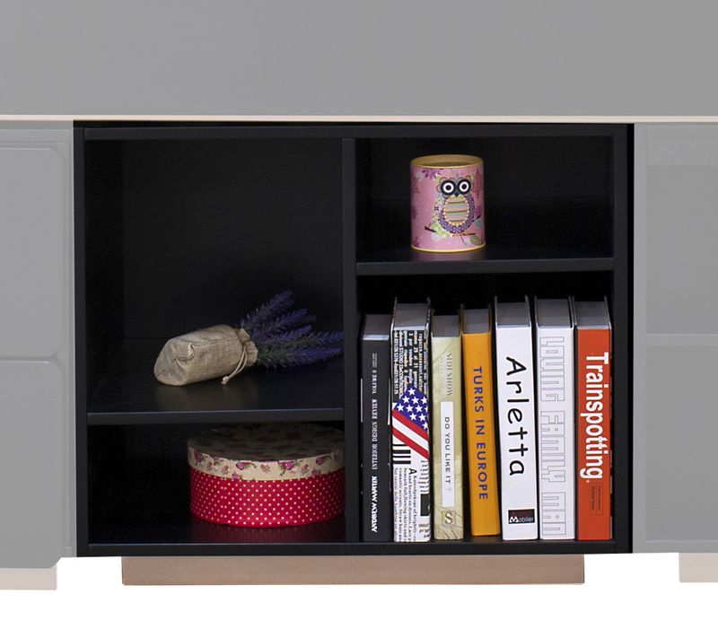 Black and Rose-Gold 2-Shelf Bookshelf_voghion.com