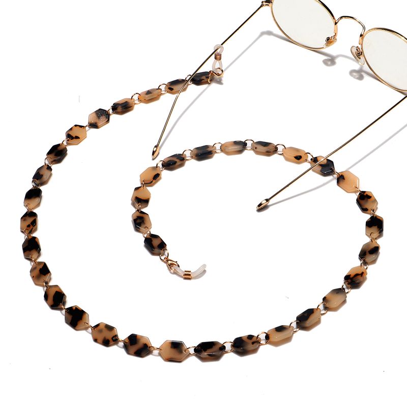 Mode Acetat Acryl Brille Maske hängen Leopard Print zweifarbige Kette_voghion.com